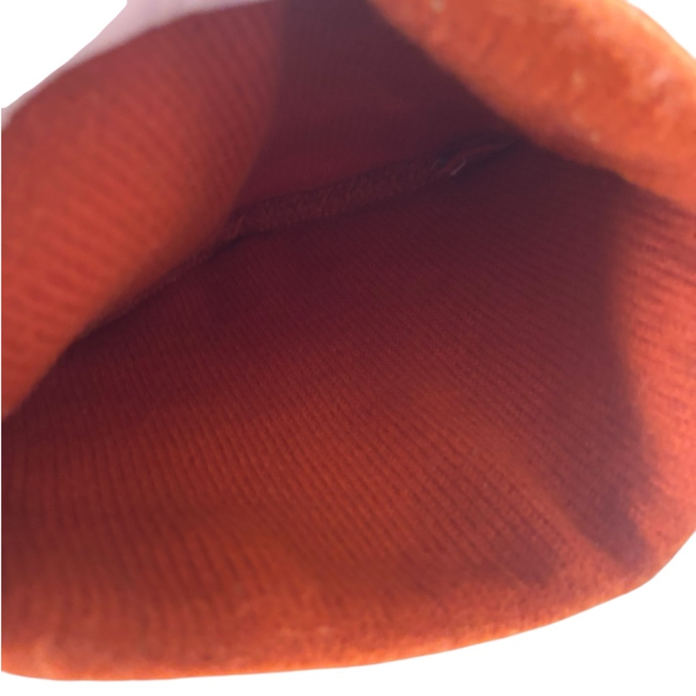 Vintage Orange Multicolor Zigzag Knit Beanie Winter Hat - Picture 2 of 4